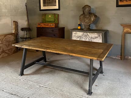Industrial Metal Vintage A-Frame Dining Table